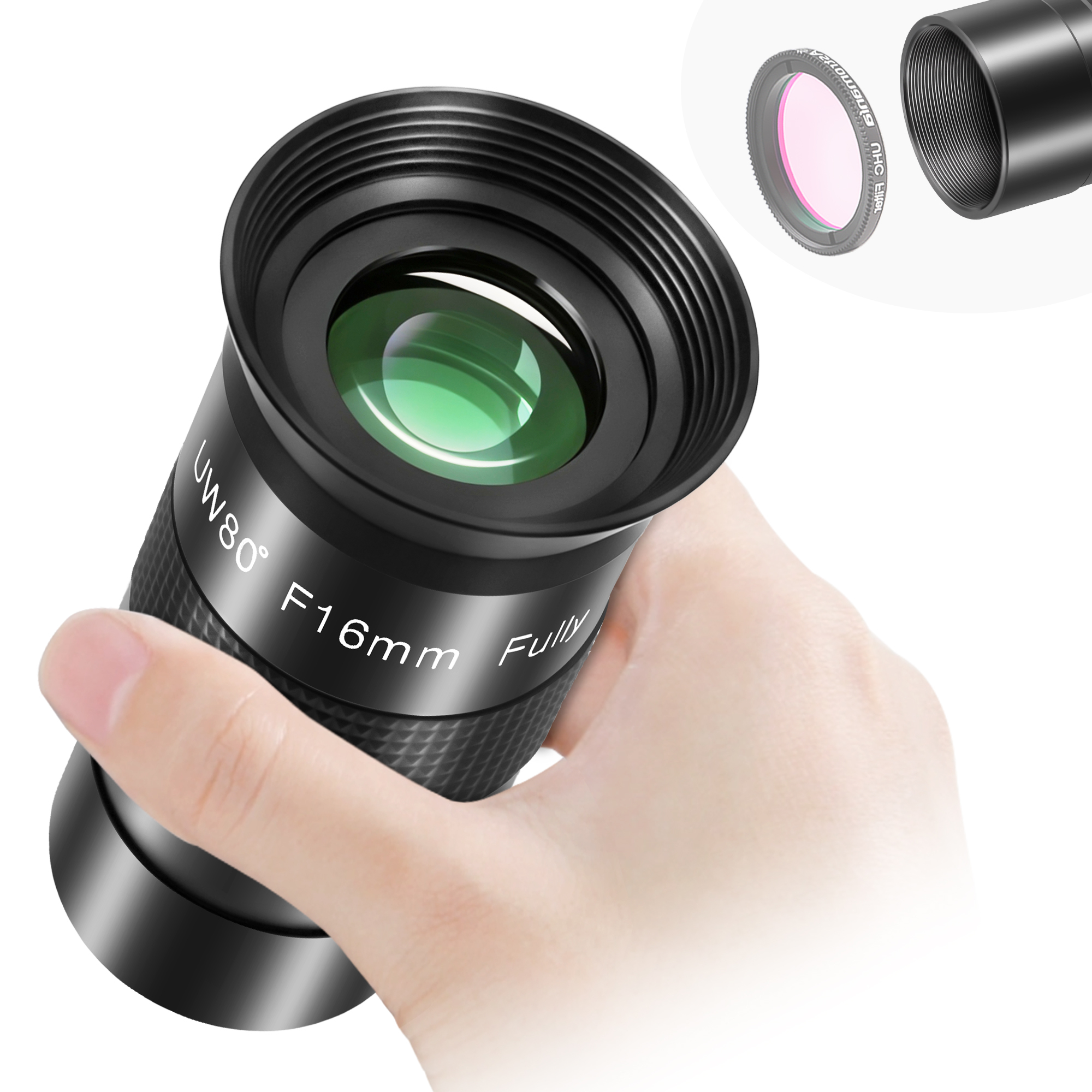 Astromania Telescope Eyepiece, 80 Degree Ultra Wide Angle Eyepiece for Telescope 16mm, Fully Multi-Coated Telescope Accessories, Standard 1.25 inch Filter Thread for Planetary Astronomy Observation