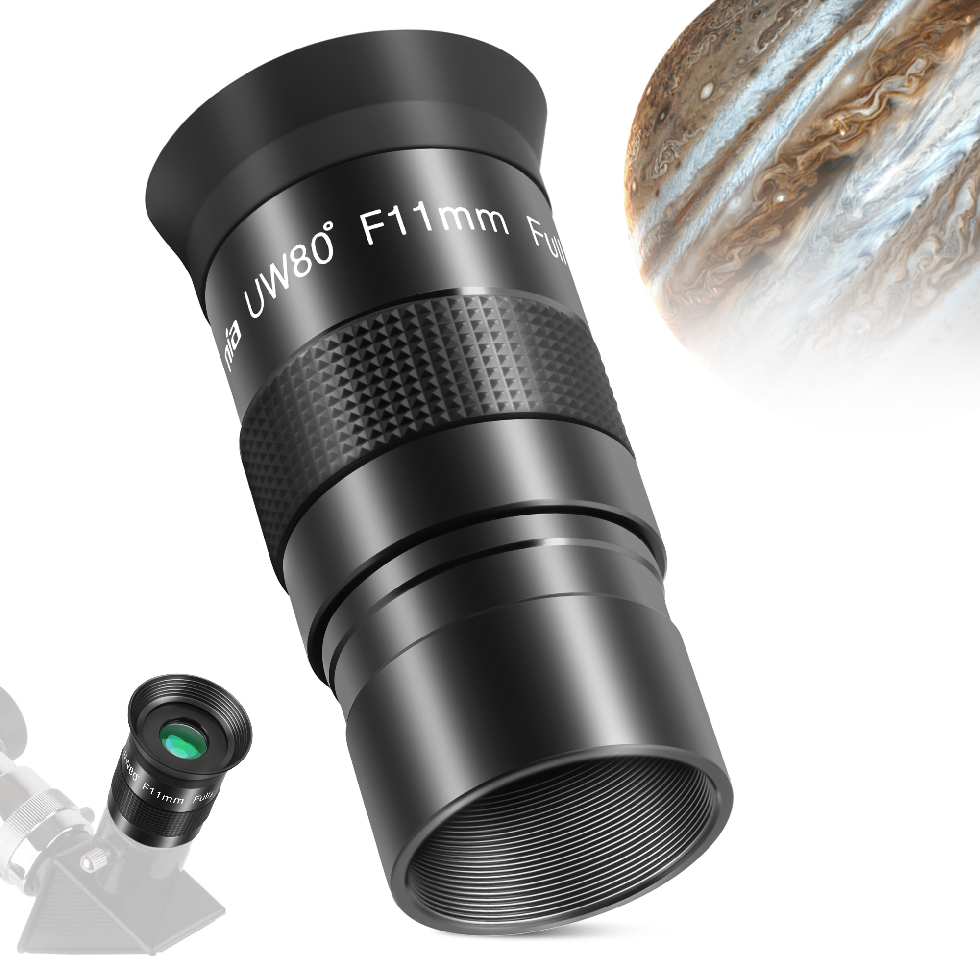 Astromania Telescope Eyepiece, 80 Degree Ultra Wide Angle Eyepiece for Telescope 11mm, Fully Multi-Coated Telescope Accessories, Standard 1.25 inch Filter Thread for Planetary Astronomy Observation