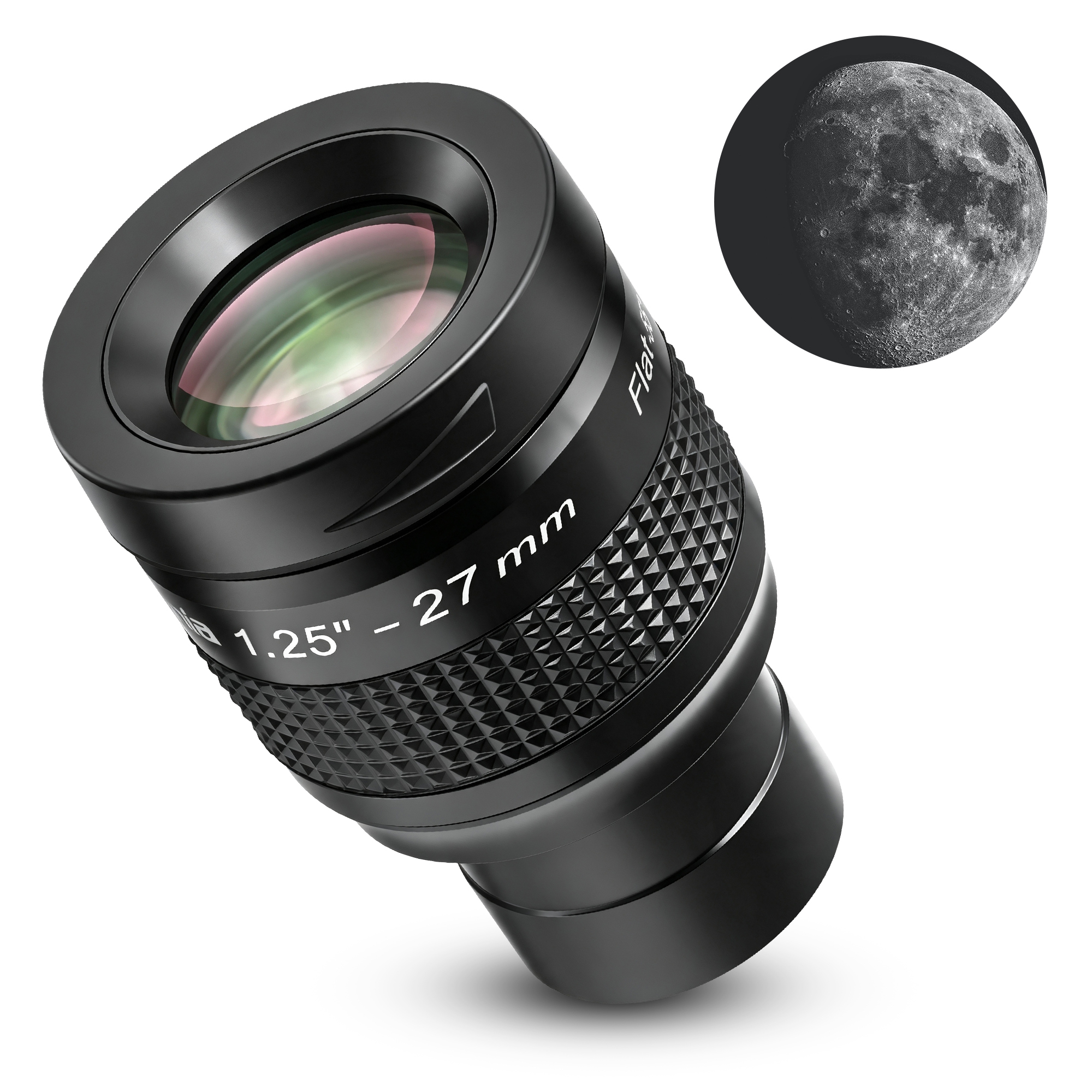 Astromania Telescope Eyepiece Flat Field Eyepiece 27mm Fully Mutil Coated 1.25 inch Metal 55 Degree Ultra Wide Angle Telescope Accessory for Astronomy Telescope, Flat Image Field & Crystal Clear Image