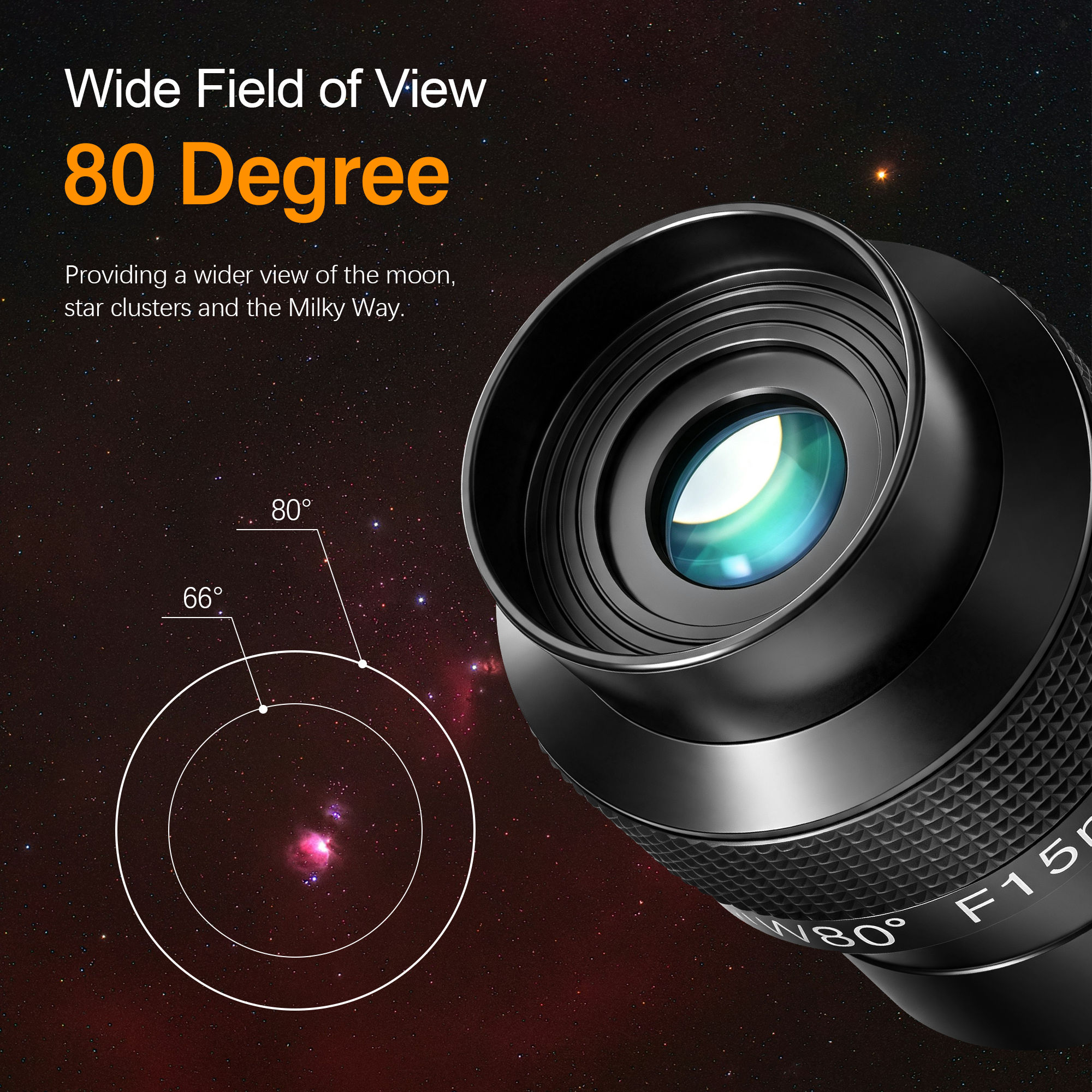 Astromania Telescope Eyepiece 2 inch 15mm - Ultra Wide 80 Degree with Fully Multi-Coated Optics - 2 inch SWA Wide Field Eyepiece Accessory for Astronomy & Stargazing - Compatible with Most Telescopes