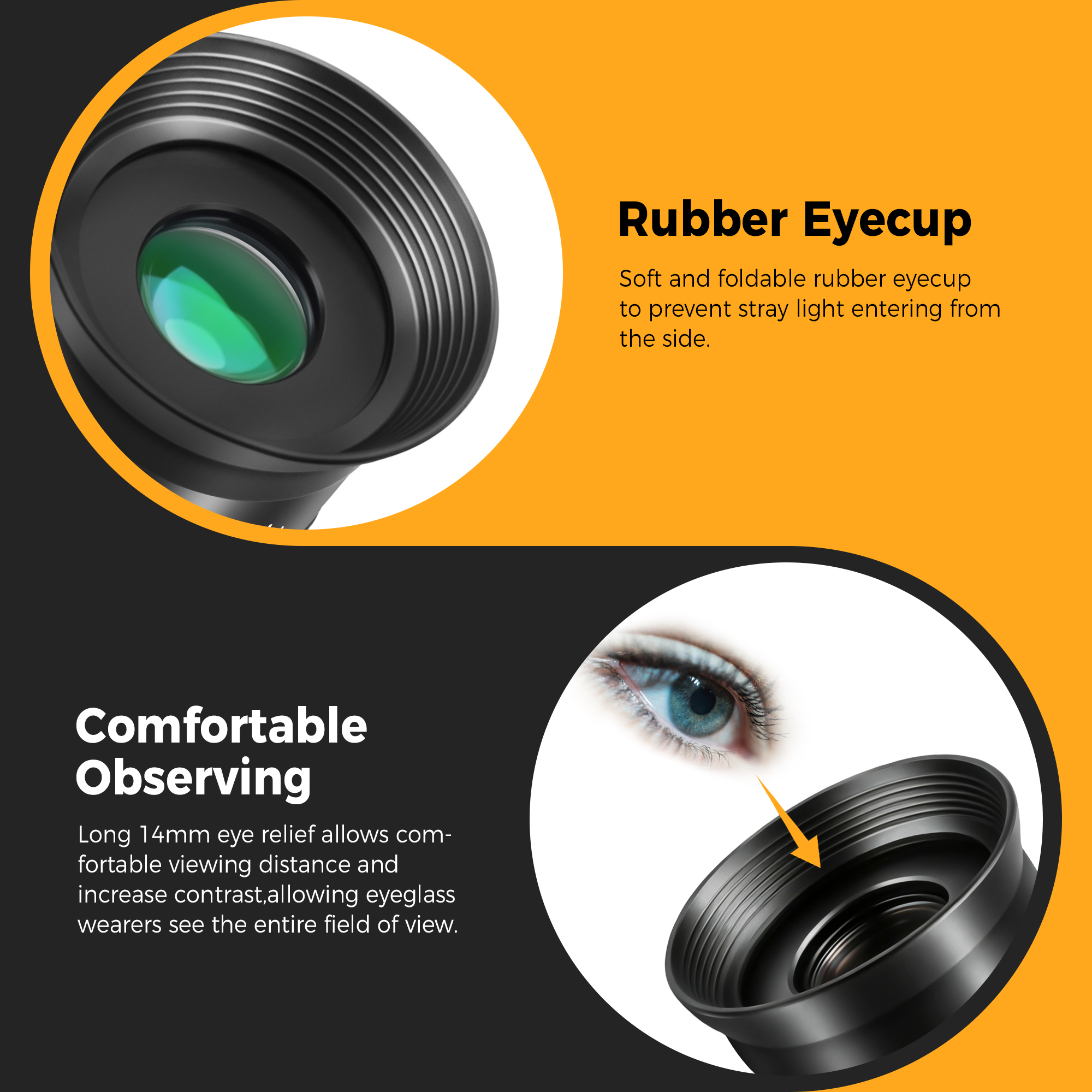 Astromania Telescope Eyepiece, 80 Degree Ultra Wide Angle Eyepiece for Telescope 11mm, Fully Multi-Coated Telescope Accessories, Standard 1.25 inch Filter Thread for Planetary Astronomy Observation