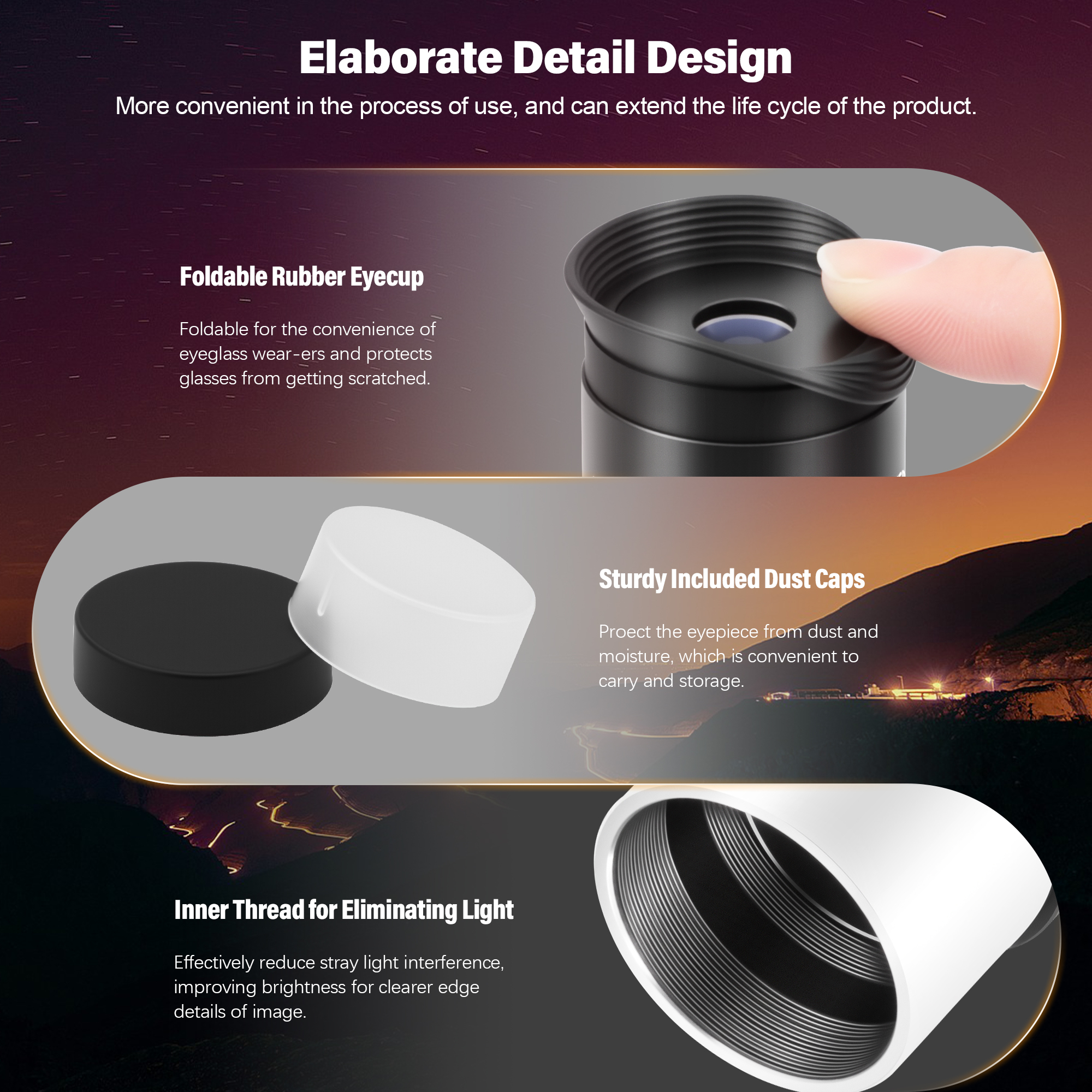 Astromania Telescope Eyepiece Set 1.25 Inch, Plossl Eyepiece Kit Includes 6mm 12.5mm 20mm Telescope Lense 4-Element Fully Multi-Coated & Filter Thread, Telescope Accessory Kit for Astronomy Telescopes