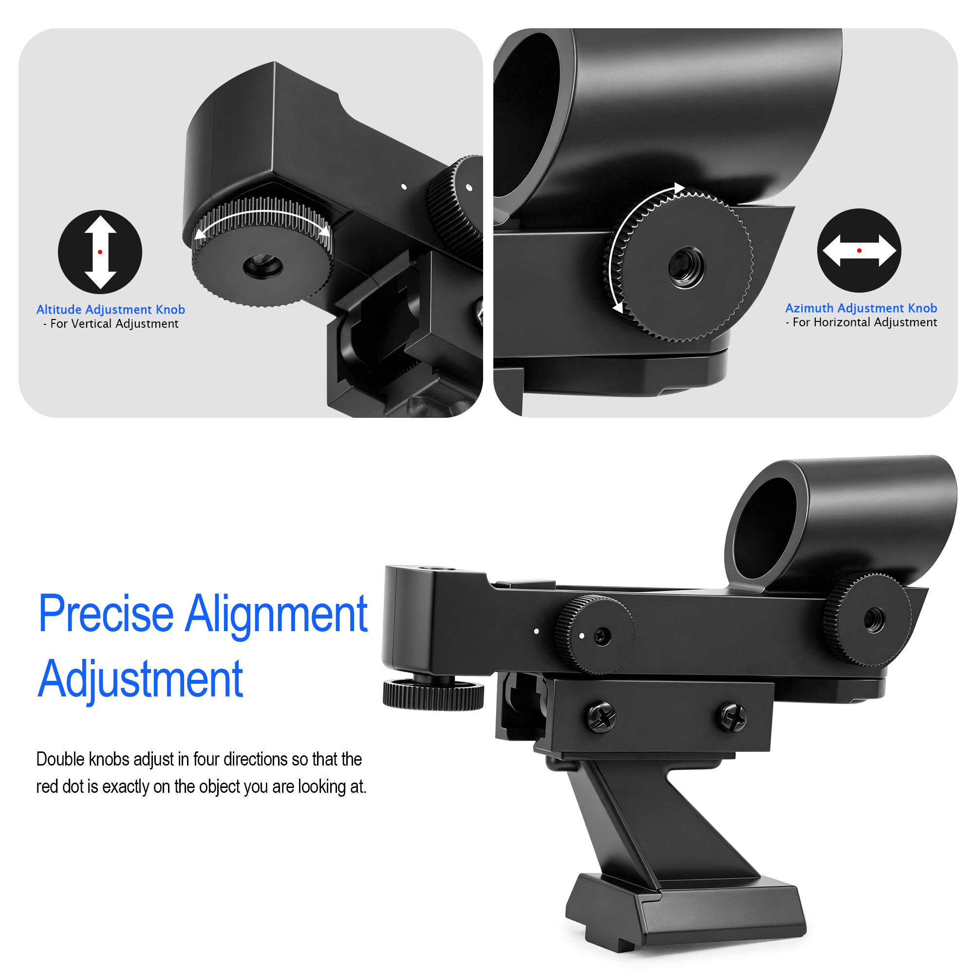Astromania Red Dot Finder Scope StarPointer Finderscope for Astronomical Telescopes Reflex Viewfinder, Finder Sight Telescope Accessories with Slide-in Bracket Compatible for Universal Dovetail Base