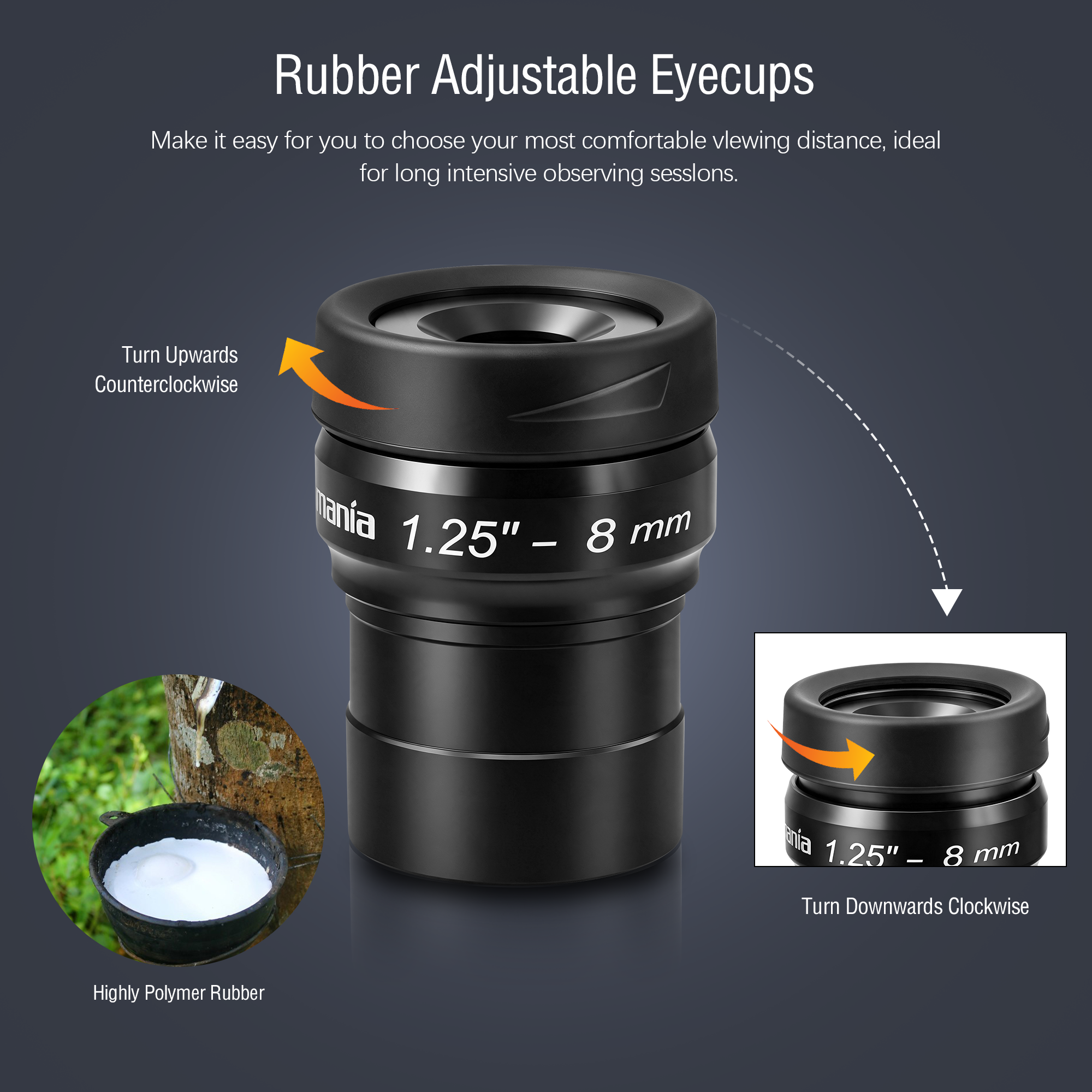 Astromania Telescope Eyepiece Flat Field Eyepiece 8mm Fully Mutil Coated 1.25 inch Metal 65 Degree Ultra Wide Angle Telescope Accessory for Astronomy Telescope, Flat Image Field & Crystal Clear Images