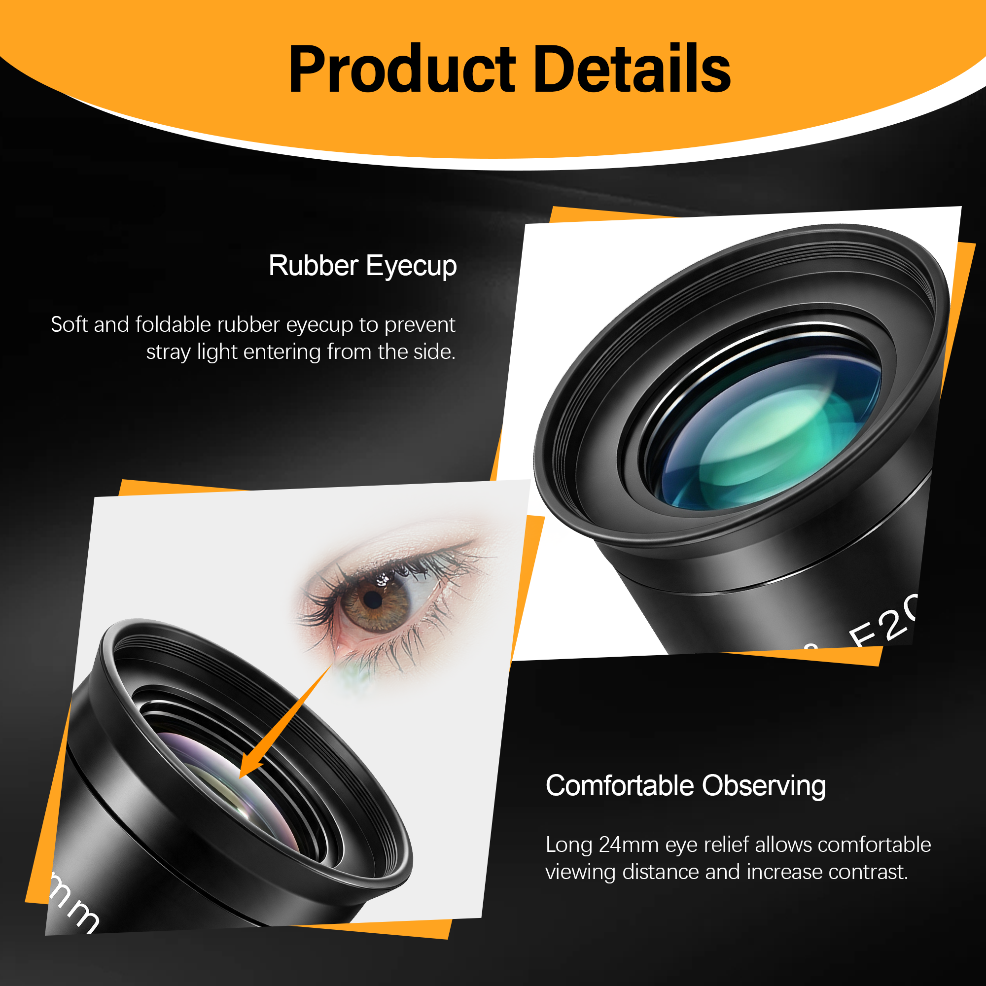 Astromania Telescope Eyepiece 2 inch 20mm - Ultra Wide 80 Degree with Fully Multi-Coated Optics - 2 inch SWA Wide Field Eyepiece Accessory for Astronomy & Stargazing - Compatible with Most Telescopes