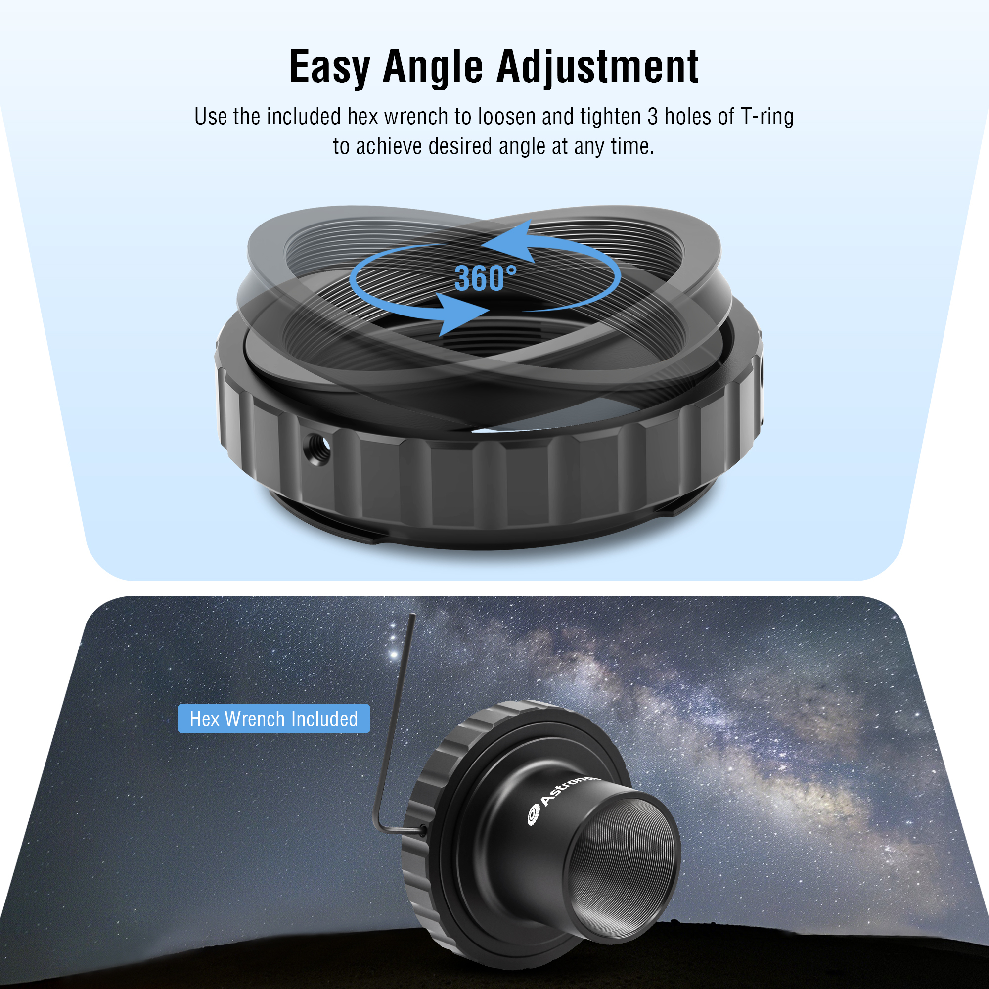 Astromania Metal T-ring Adapter for Nikon DSLR/SLR (Fits all Nikon DSLR/SLR Cameras)