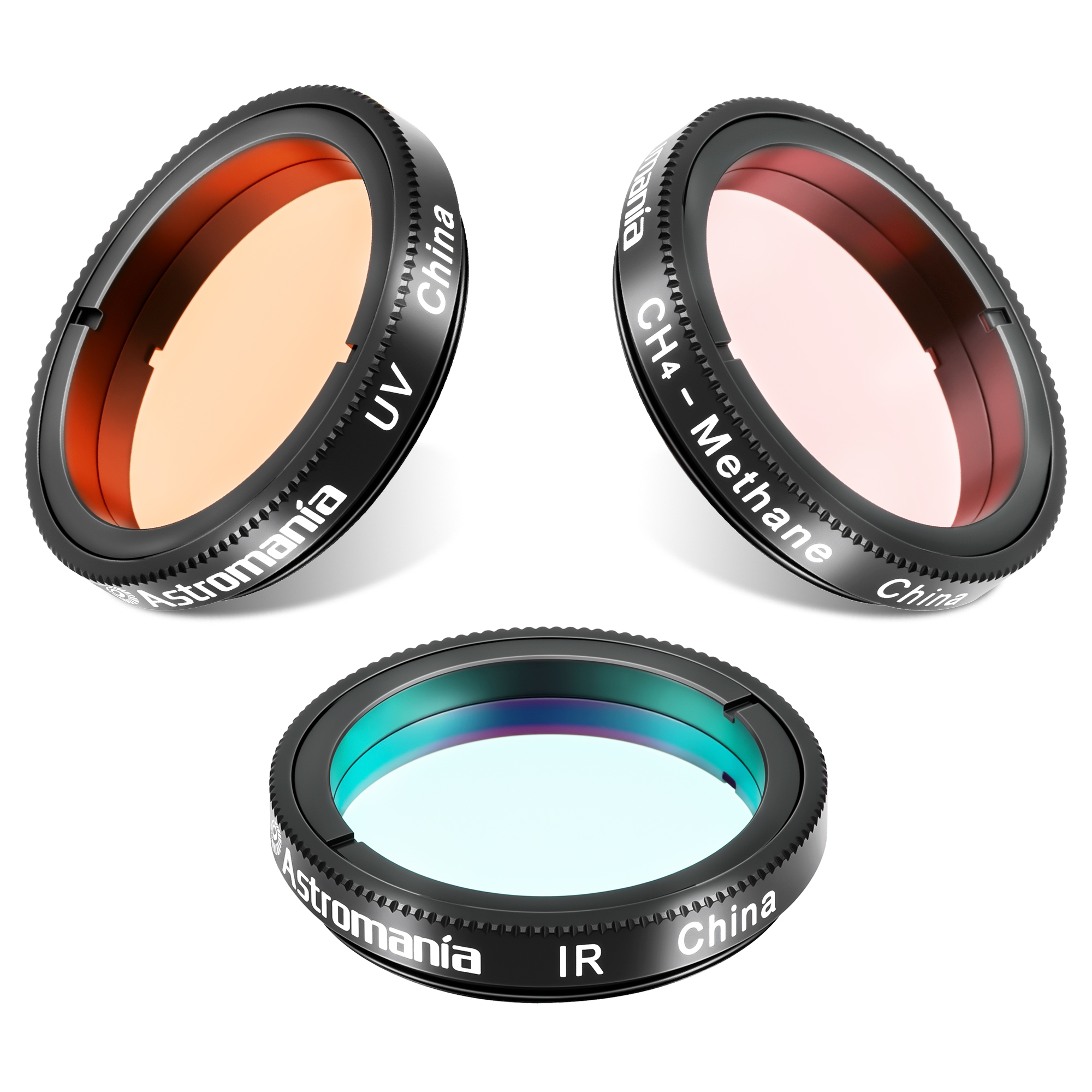 Astromania 1.25-Inch S pecialized Planetary Imaging Filter Set 3-Pieces (Ultraviolet (UV) filter/Methane (CH4) filter/Infrared (IR) filter)