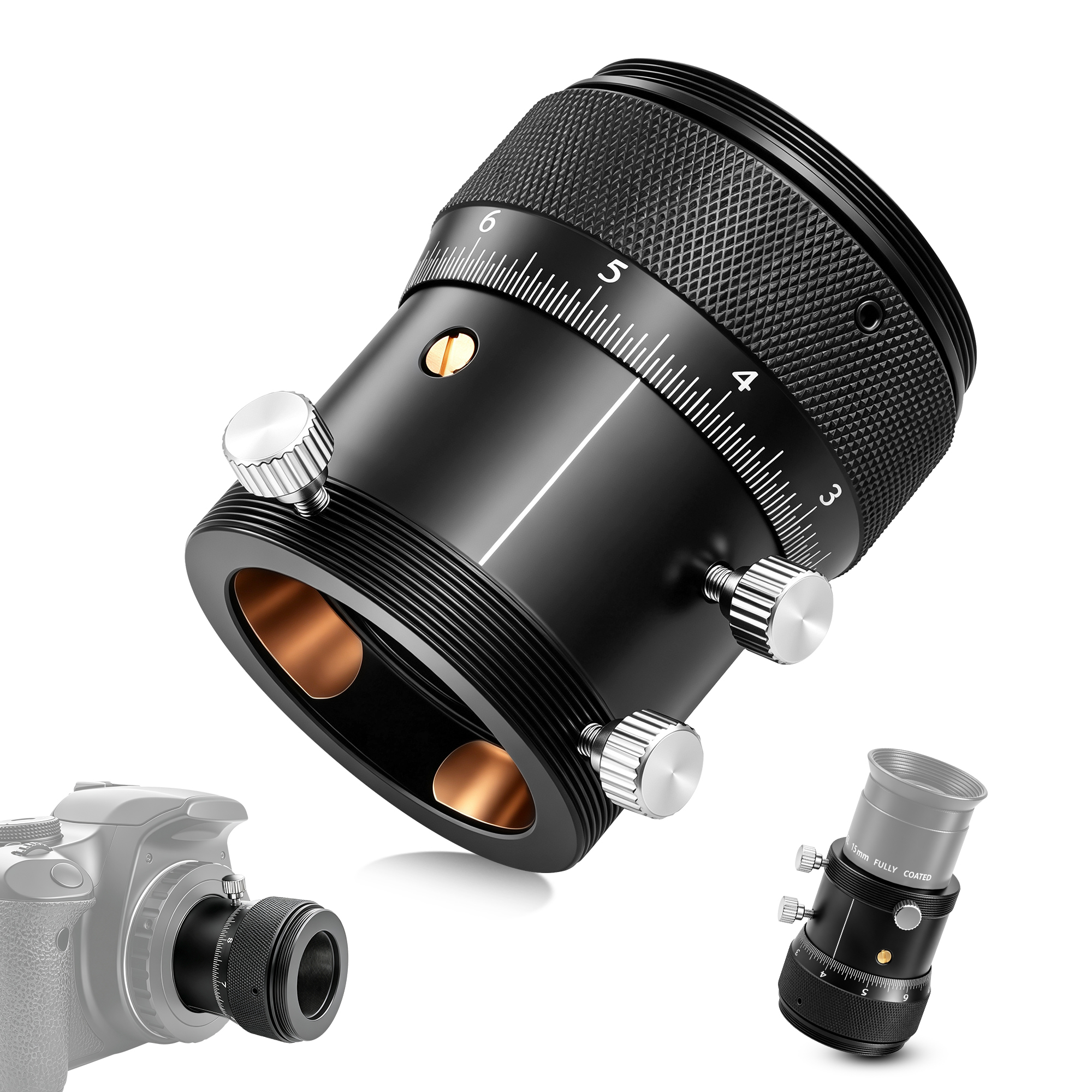 Astromania 1.25" High Precision Double Helical Focuser with 0.05mm scale for Telescope Lenses/Finder & Guidescope