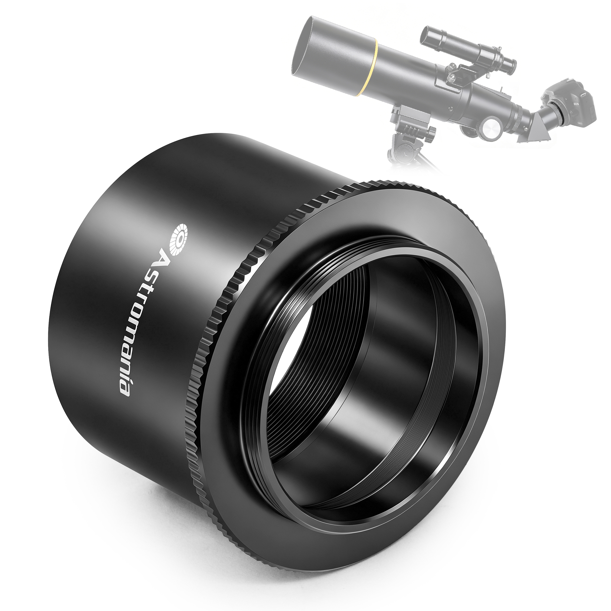 Astromania 2" T2 Focal Telescope Camera Adapter for SLR/DSLR Cameras Metal Telescope Camera Astrophotography Accessory Simply Attach Camera to Telescope M42 T Mount Adapter Compatible for Canon Nikon
