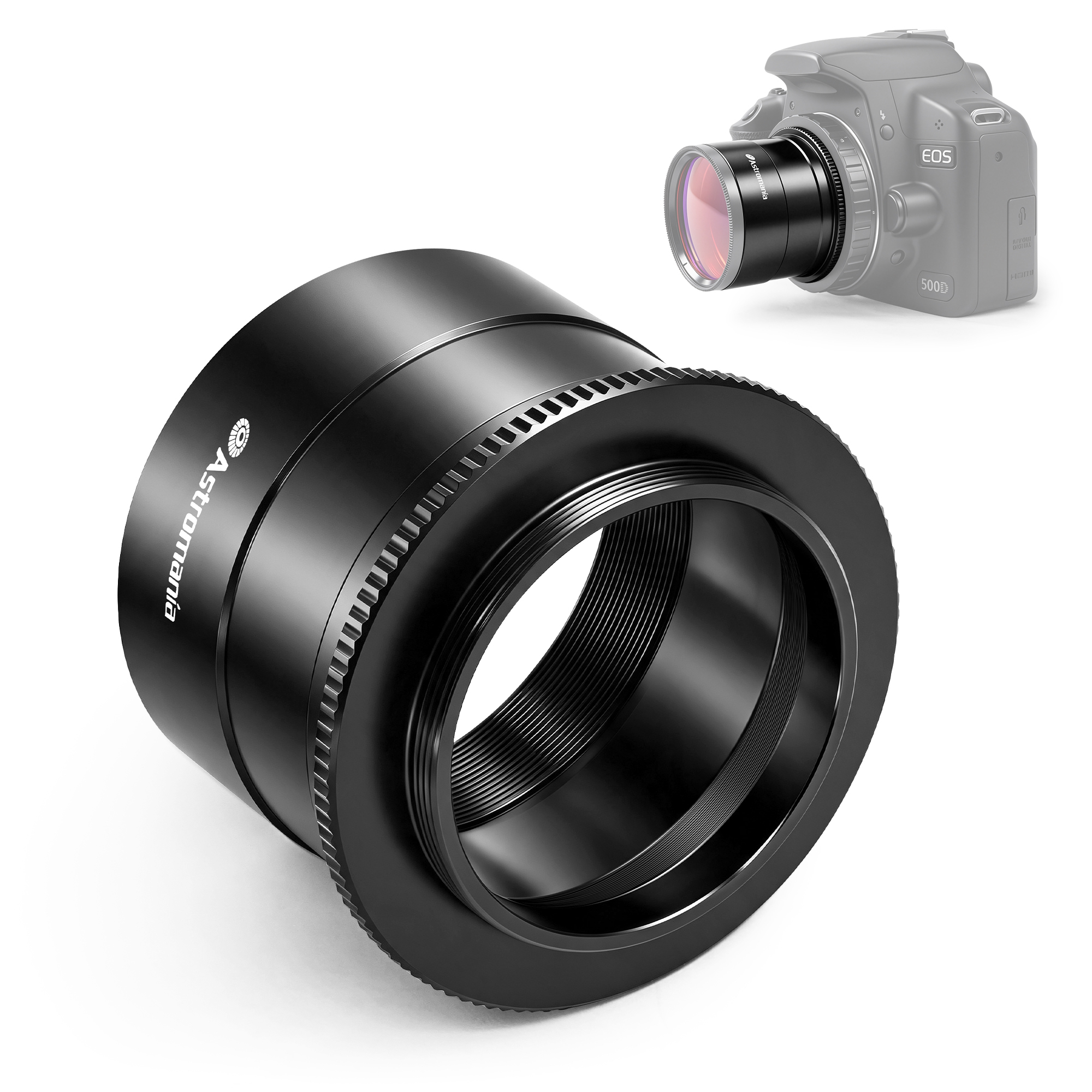 Astromania 2 Inch T2 Focal Telescope Camera Adapter Ⅱ for SLR/DSLR Cameras More Convenient with Groove Design to Simply Attach Camera to Telescope, Metal M42 T Mount Astronomy Adapter for Photography