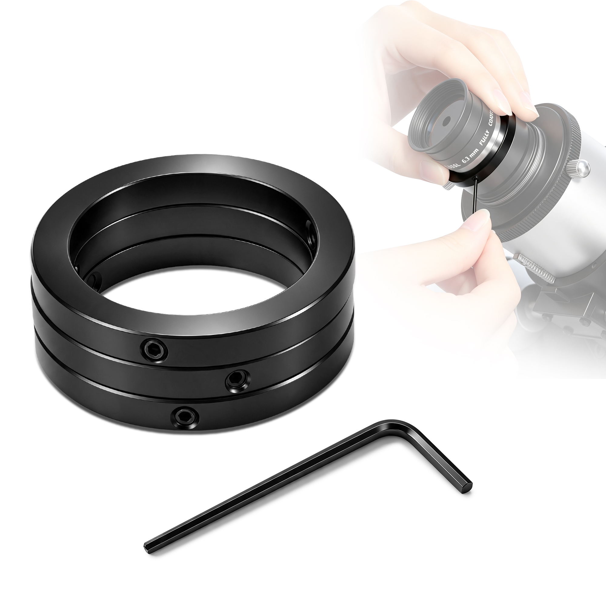 Astromania 1.25" Telescope Eyepiece Parfocal Rings, Set of Three