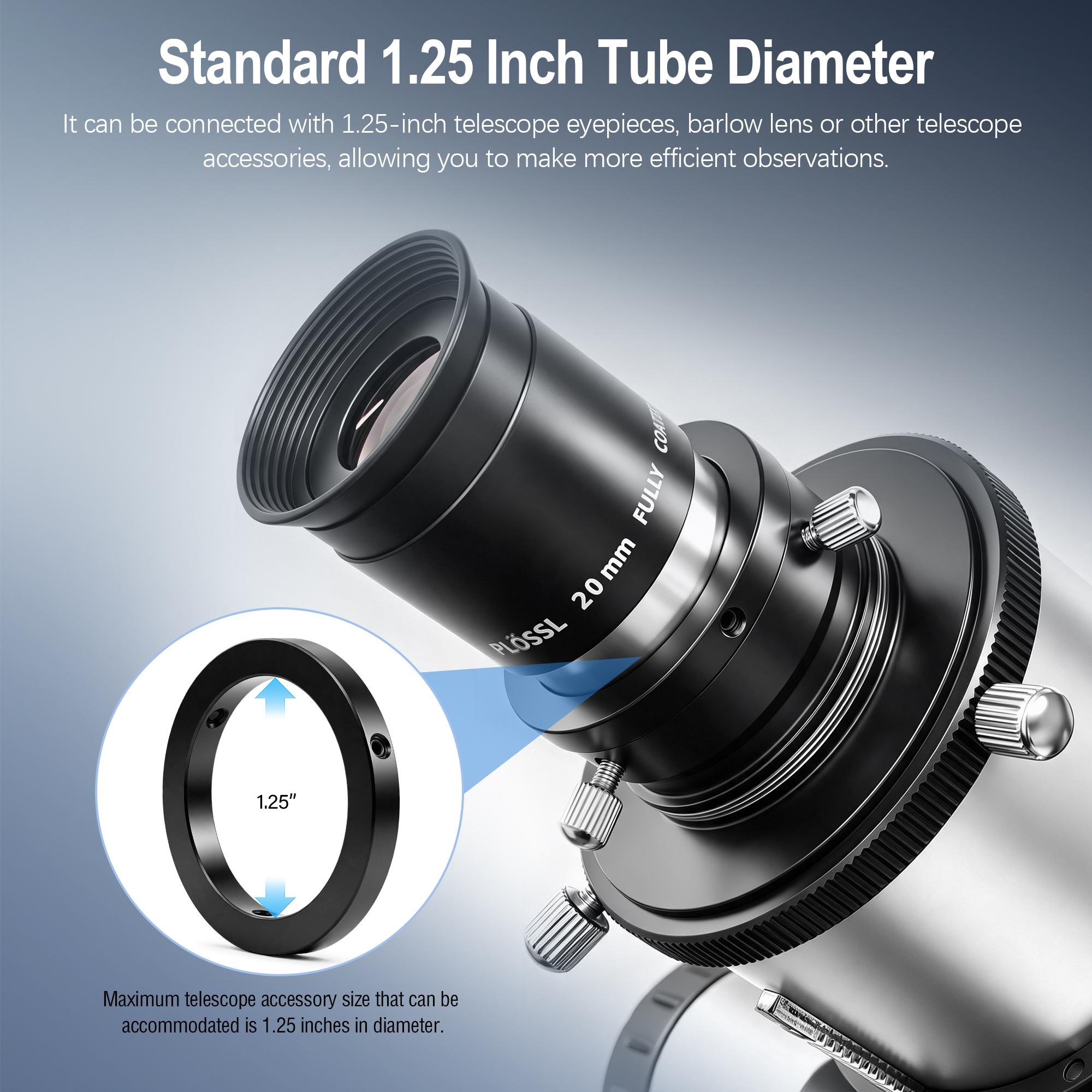 Astromania 1.25" Telescope Eyepiece Parfocal Rings, Set of Three