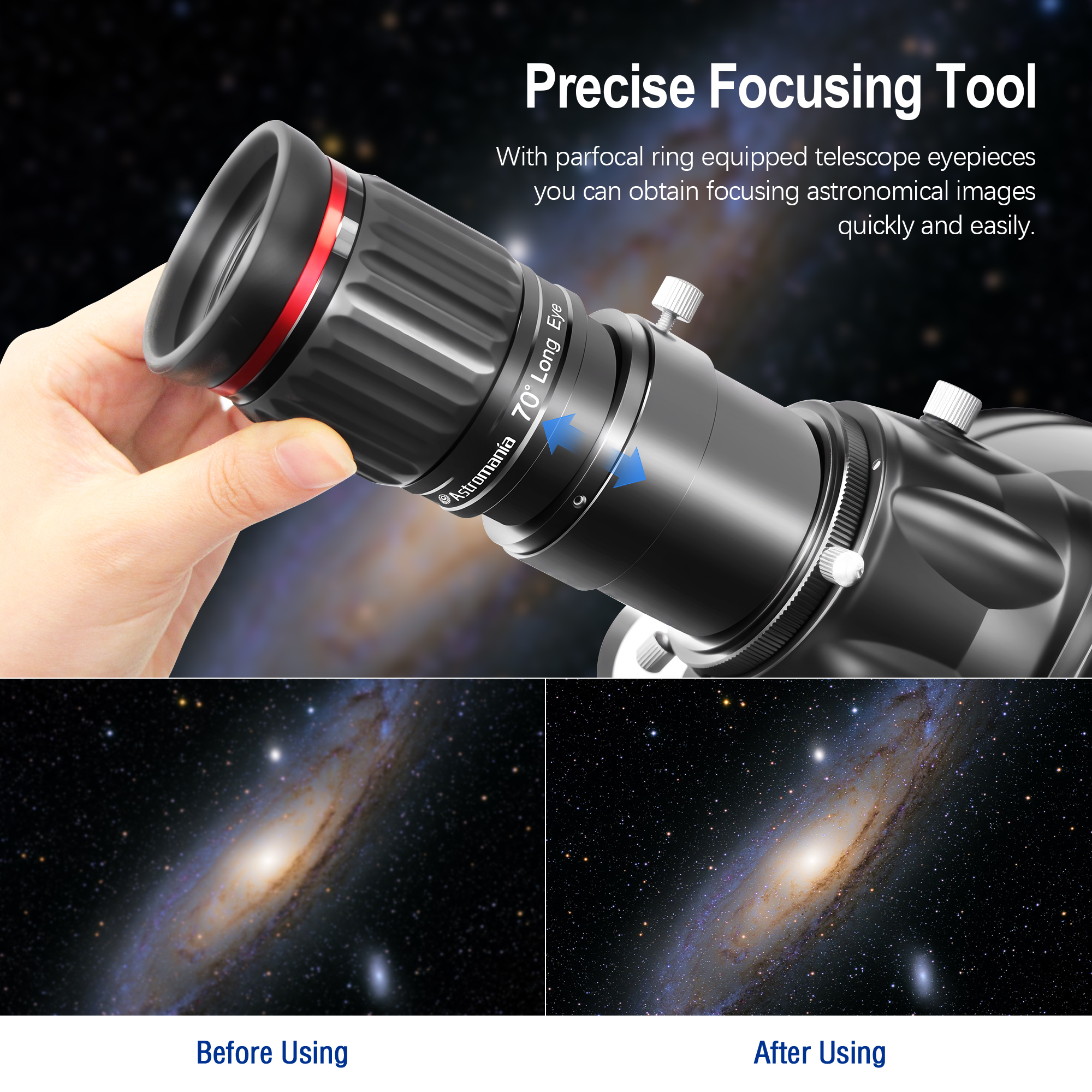 Astromania 2" Parfocal Telescope Eyepiece Rings, Set of Two