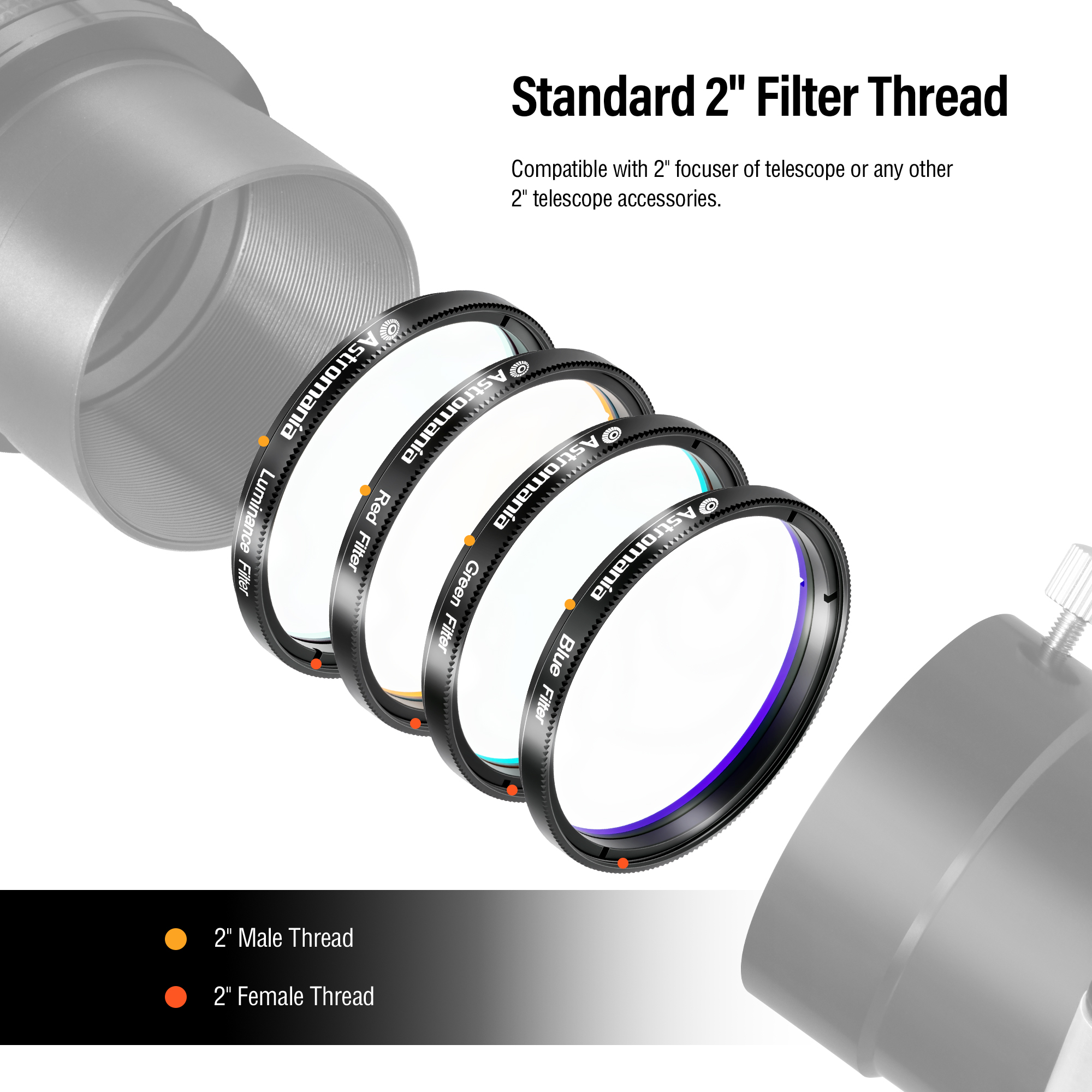 Astromania Telescope LRGB 2 Inch Filter Set