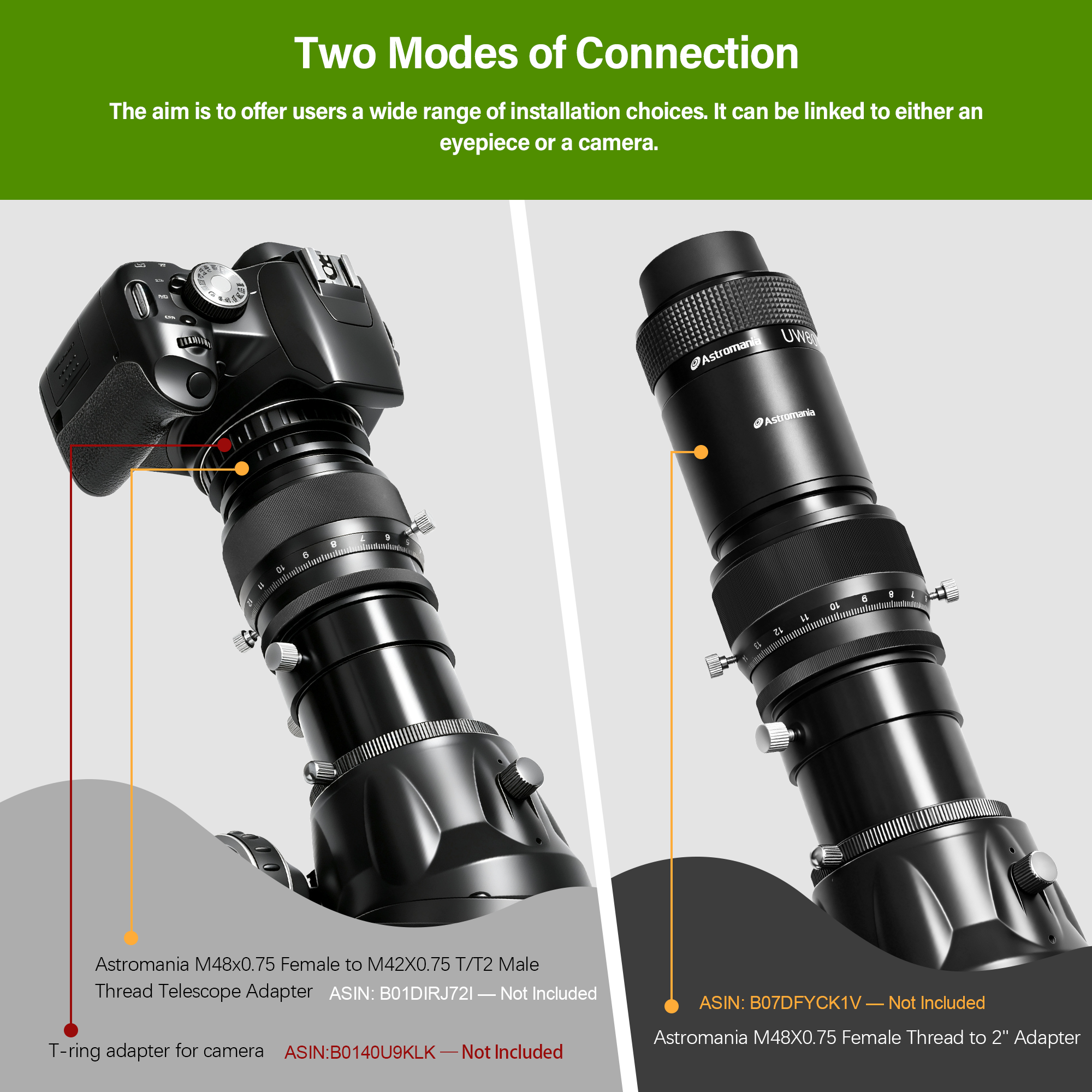Astromania 2" Helical Micro Focuser with M48-thread and 0.1mm Scale for Telescope - sharper planets in any telescope