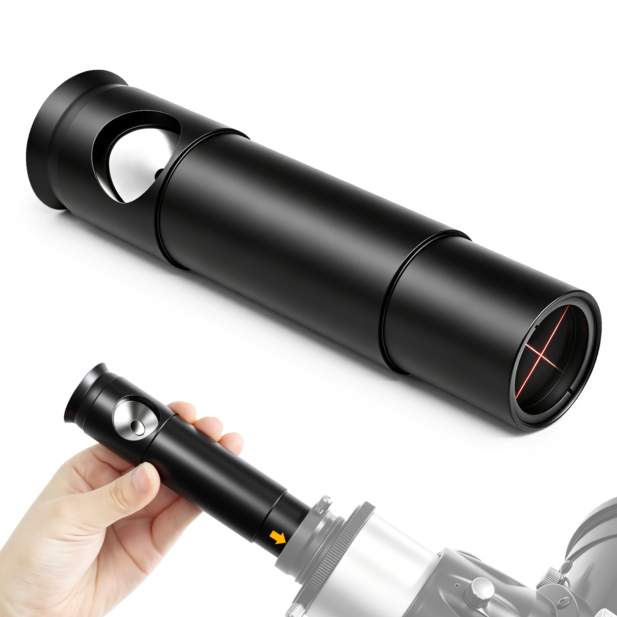 Astromania 1.25Inch Metal Collimating Cheshire Eyepiece without Laser for Newtonian Reflector Telescope - Long Version
