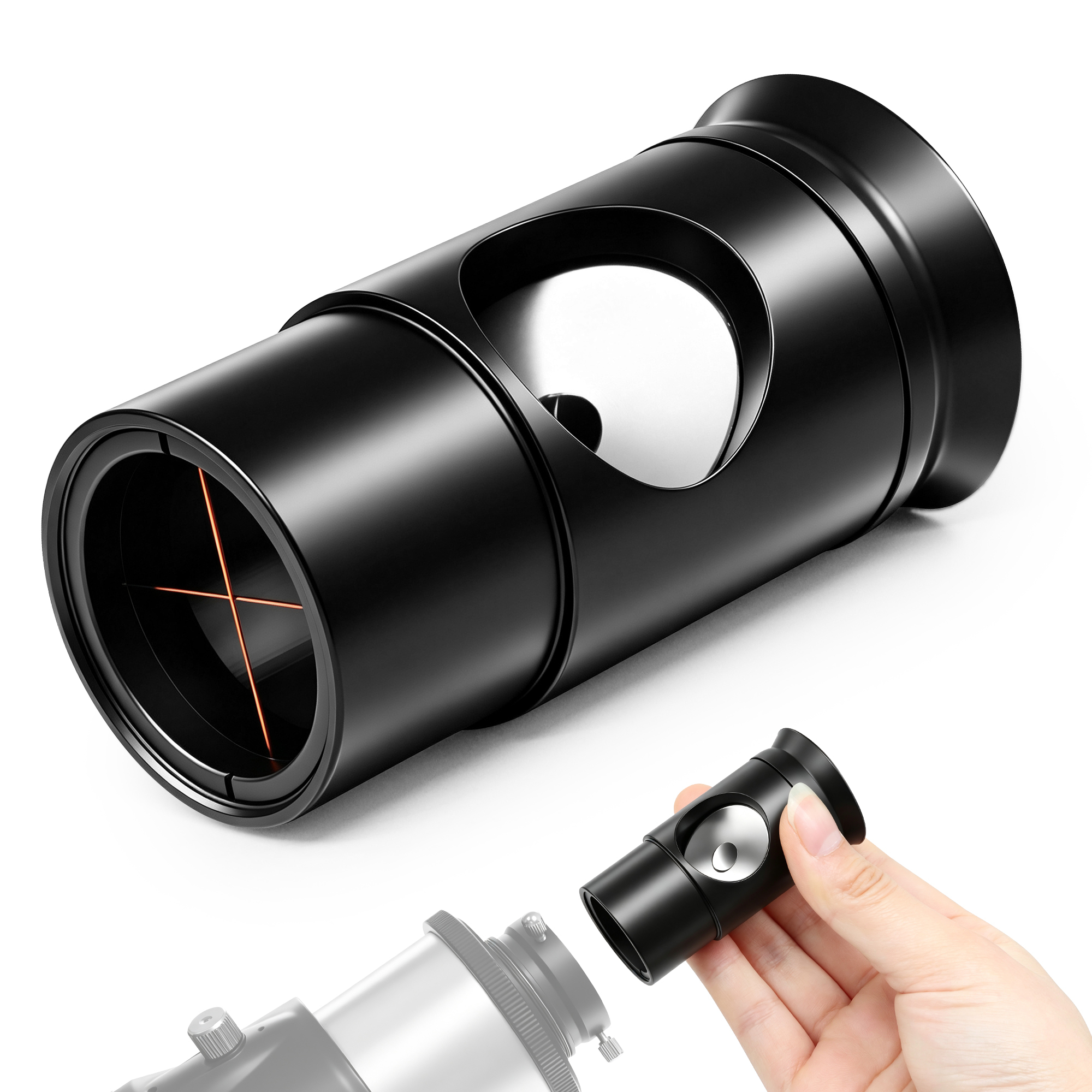 Astromania 1.25Inch Metal Collimating Cheshire Eyepiece without Laser for Newtonian Reflector Telescope - Short Version