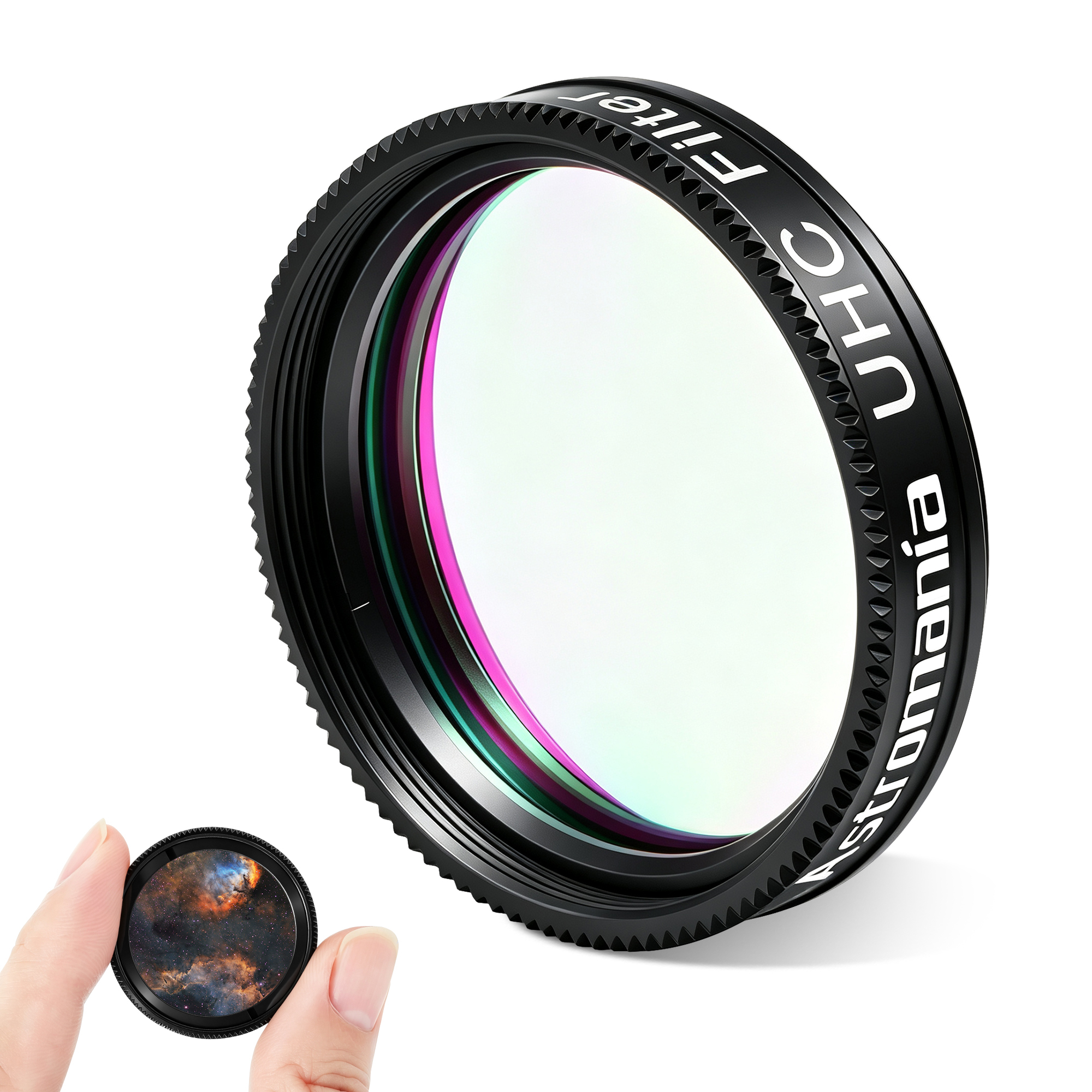 Astromania Telescope UHC Filter 1.25 Inch, Telescope Filter Improve Image Contrast Reduces Light Pollution, Telescope Accessories Nebula Filter for Superb Views of Orion, Swan and Other Extended Nebulae