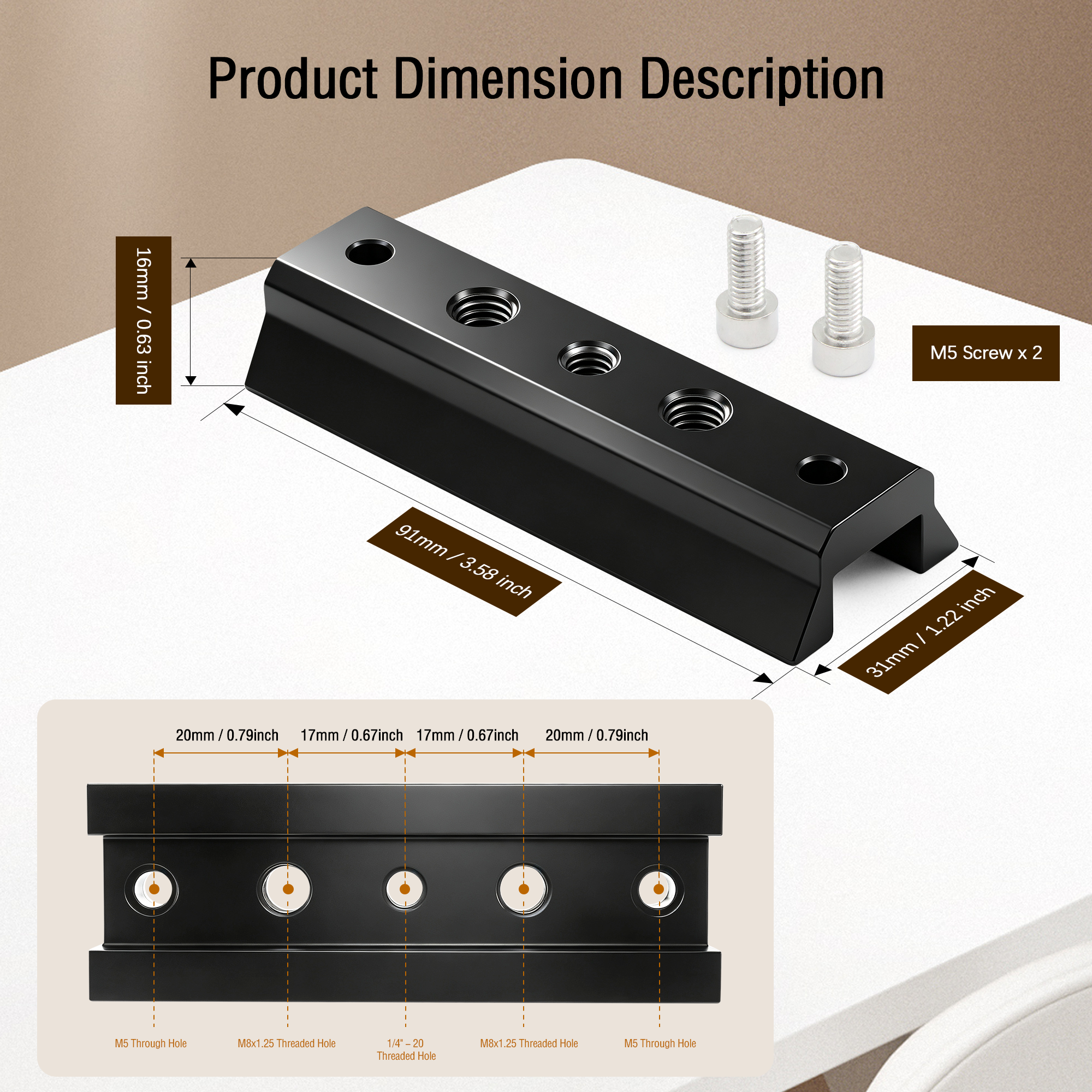 Astromania Finder Scope Dovetail Mount Plate, Dovetail Bar Finder Scope Base Finderscope Guidescope Bracket Rail Plate Holder, Telescope Accessories Fit Dovetail Mounting Base on Most Astronomical Telescopes