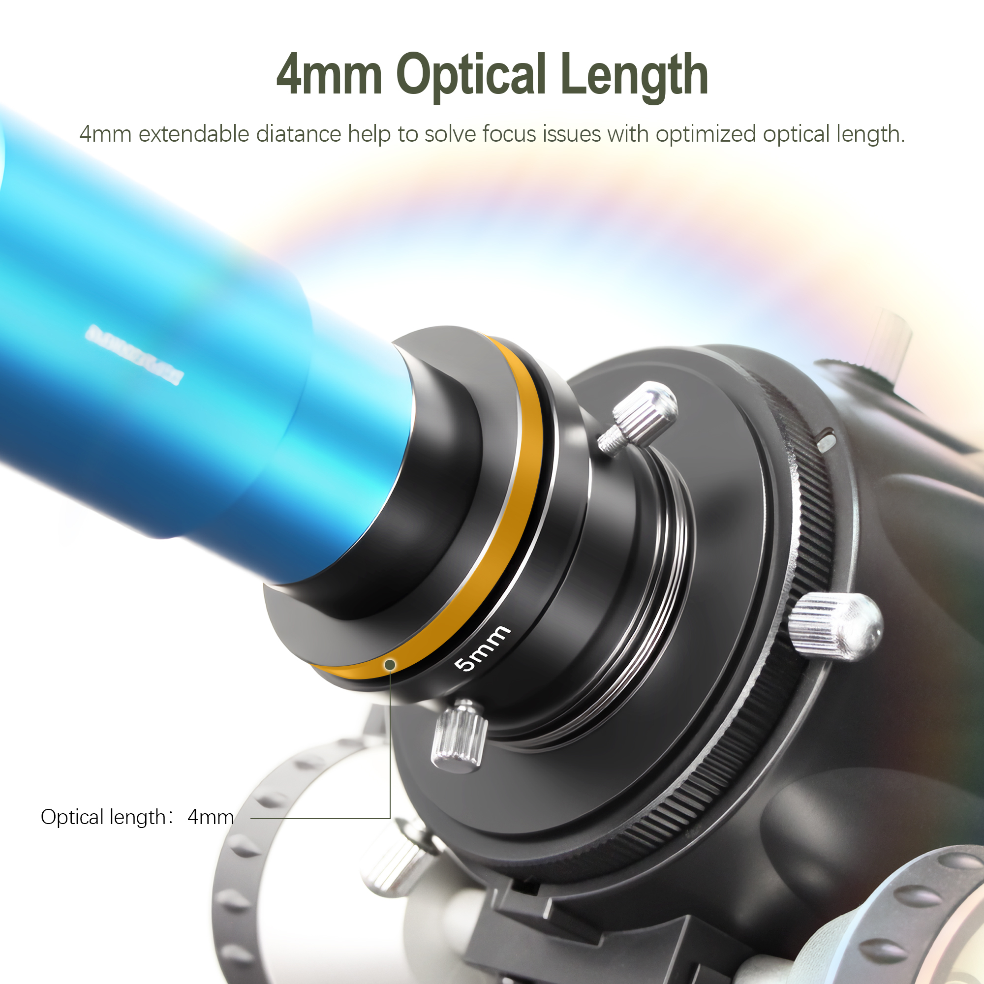 Astromania T2 female thread to C-mount camera adapter,4mm-can easily convert T2 mount port or T2 mount microscope trinocular phototube to C-mount type