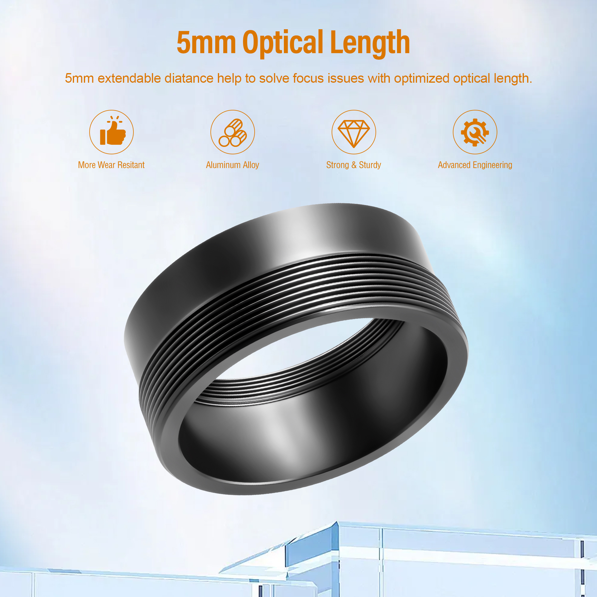 Astromania M42X0.75 female to SCT male thread (2", 24 TPI) Telescope Adapter