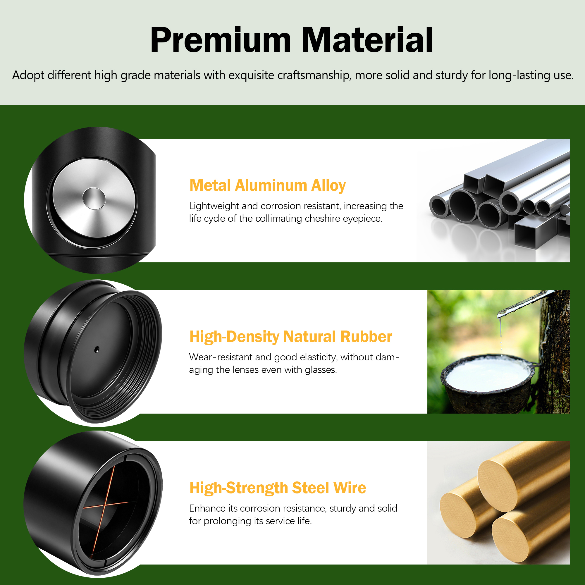 Astromania 1.25Inch Metal Collimating Cheshire Eyepiece without Laser for Newtonian Reflector Telescope - Short Version