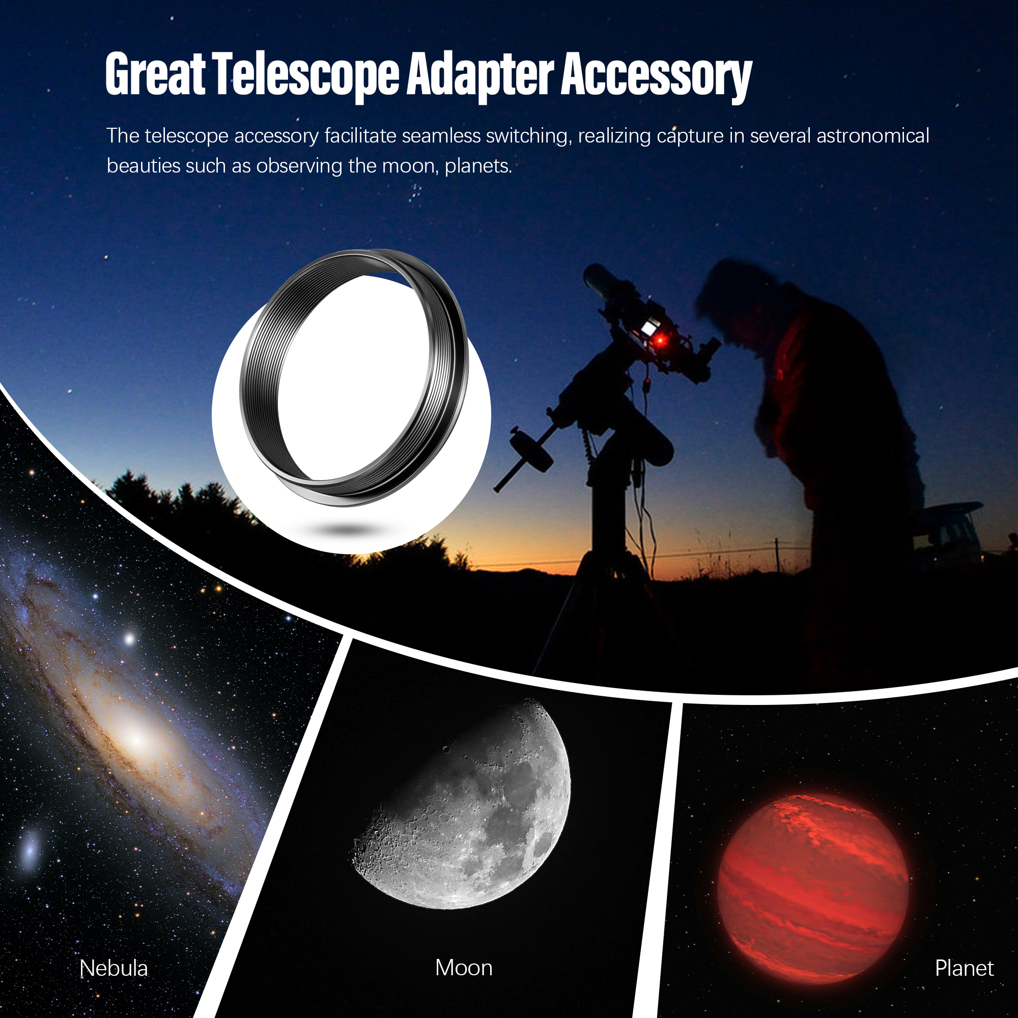 Astromania M48X0.75 Male to M48X0.75 Male Thread Telescope Adapter