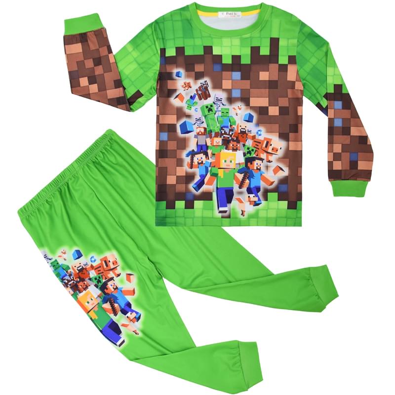 Boy Green Long Sleeve Roblox Sleepwear Pajamas Set