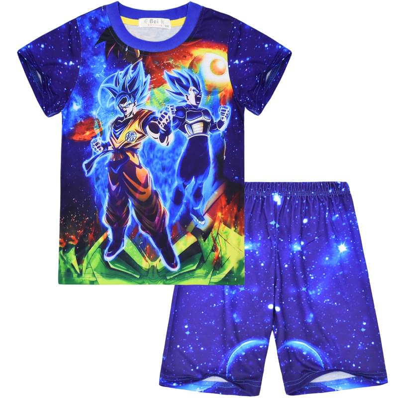 Kids Short Sleeve Dragon Ball Goku Summer Sleepwear Pajamas