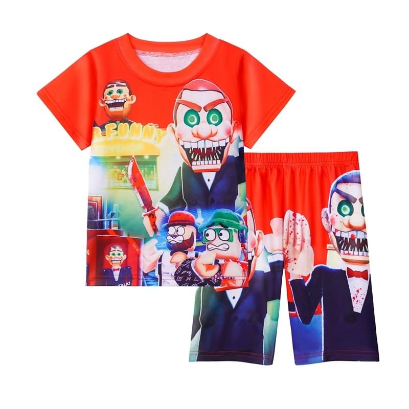 Kids Boy Roblox Print Summer Sleepwear Pajamas Set