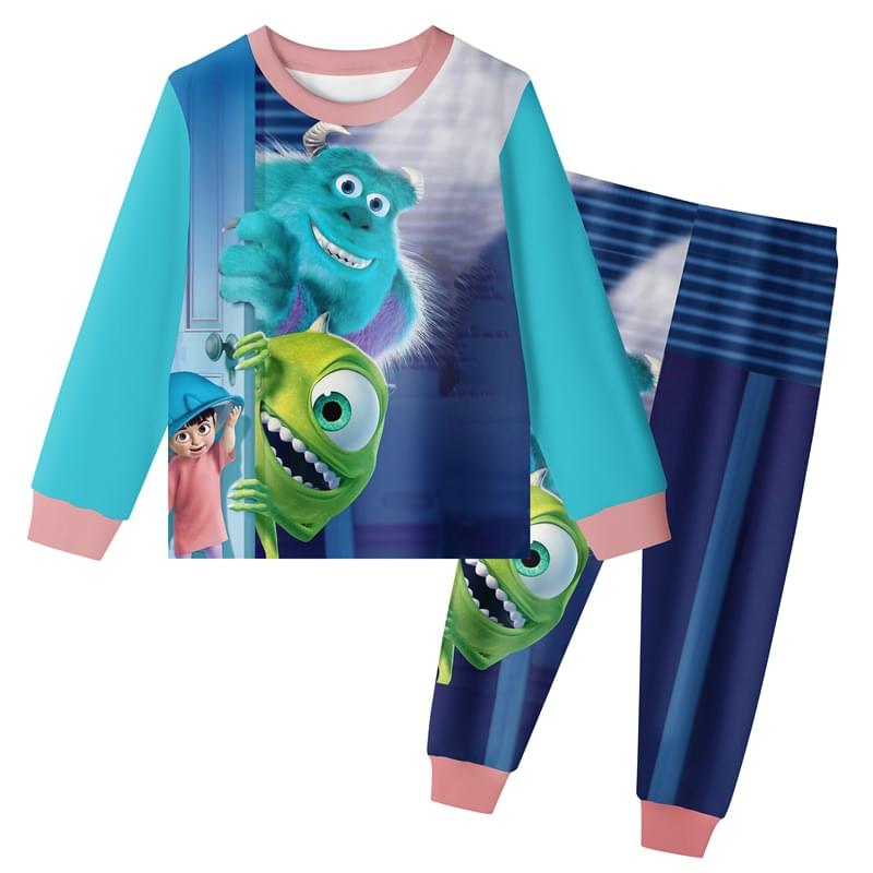 Boy Monsters University Print Sleepwear Pajamas Set Green