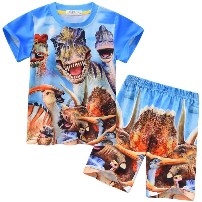 Boys Short Sleeve Dinosaur Triceratops Pajamas Sleepwear