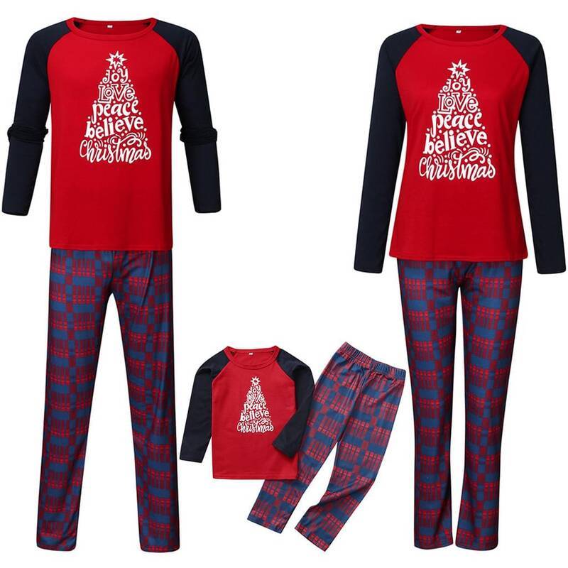 Christmas Tree Top Plaids Pants His And Hers Pyjamas Set