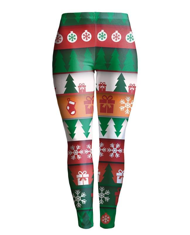 Cute Snowflake Print Christmas Tree Leggings Women