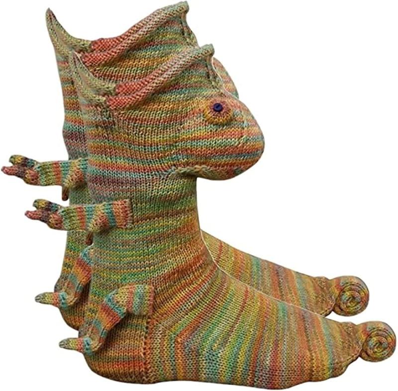 Knit Chameleon Socks Unisex Novelty Winter Warm Thick Knit Wool