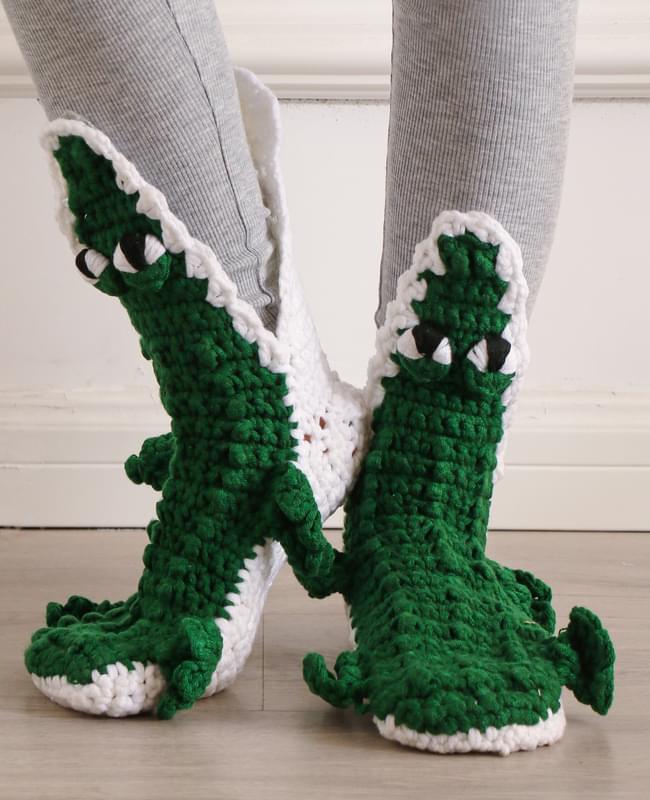 Knit Crocodile 3D Animal Alligator Socks Unisex Winter Warm Gree