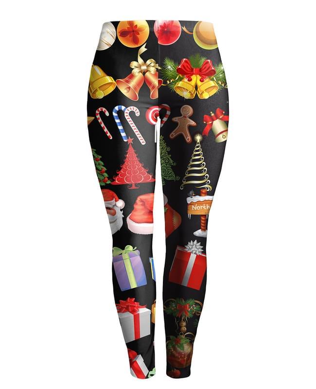 Cute Gift Jingle Print Christmas Leggings Women