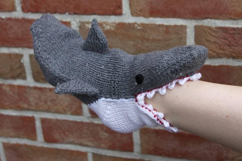 Knit Shark Socks Unisex Novelty Winter Warm Thick Knit Wool Soft