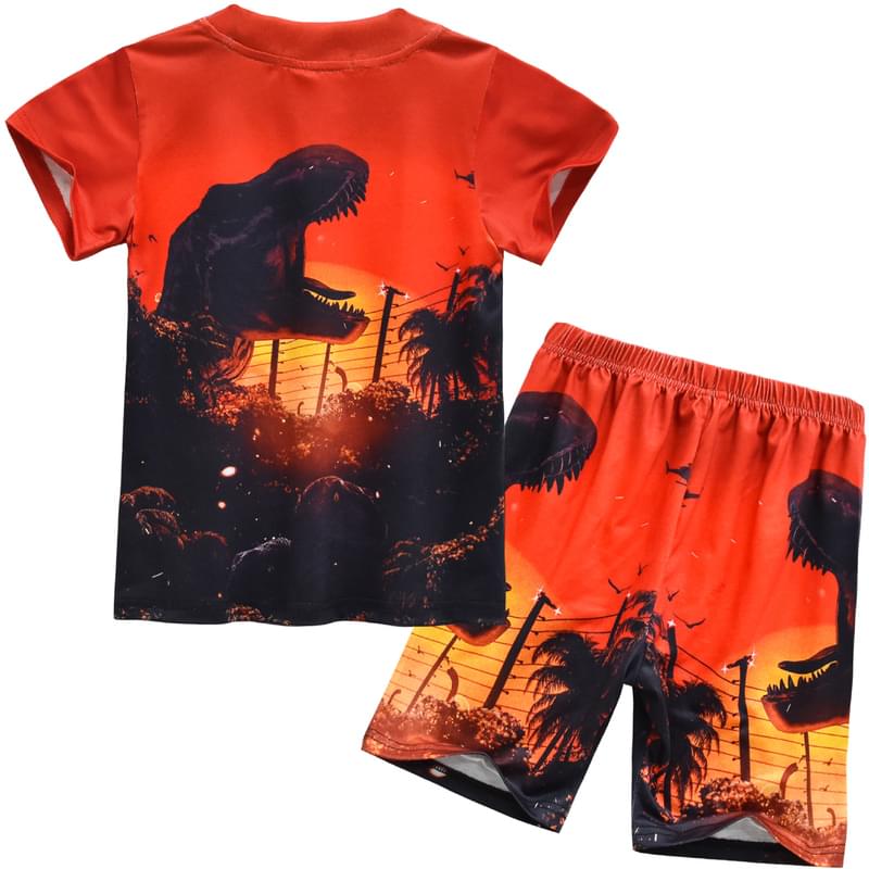 Pigiama Per Bambino Jurassic World - Felpa Con Cappuccio E Maniche Lunghe, T-Rex E Velociraptor, Blu, Taglia 4 Anni