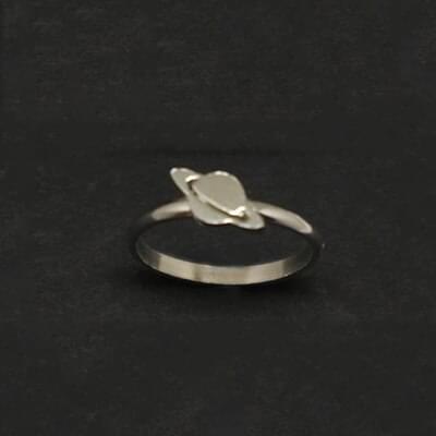 Silver Matching Planet Saturn Couple Ring Boyfriend Girlfriend Couples