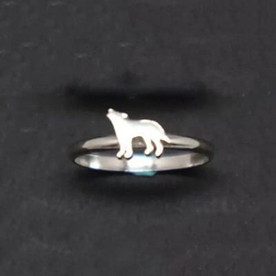 Silver Matching Wolf Couple Ring Boyfriend Girlfriend Gift