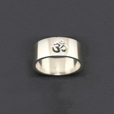 Silver Matching Om Promise Rings For Couples Boyfriend Gift