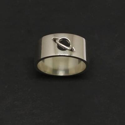 Silver Matching Planet Saturn Couple Ring Boyfriend Girlfriend Couples