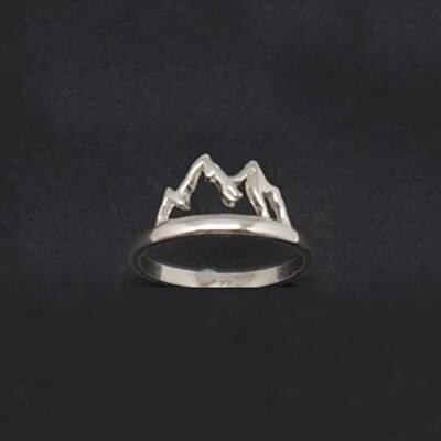 Silver Matching Mountain Couple Ring Nature Lovers Gift
