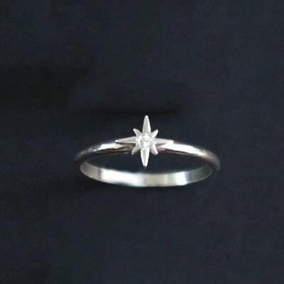 Silver Matching Compass Couple Ring Boyfriend Girlfriend Gift