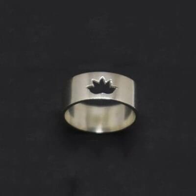 Silver Matching Lotus Flower Rings For Couples His And Her Gift