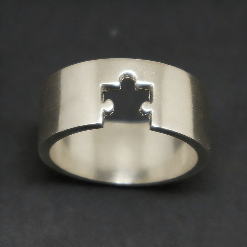 Matching Puzzle Couple Promise 2pcs Rings