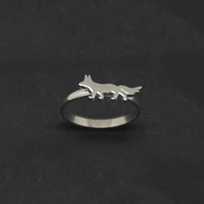 Silver Matching Fox Couple Ring Boyfriend Girlfriend Gift
