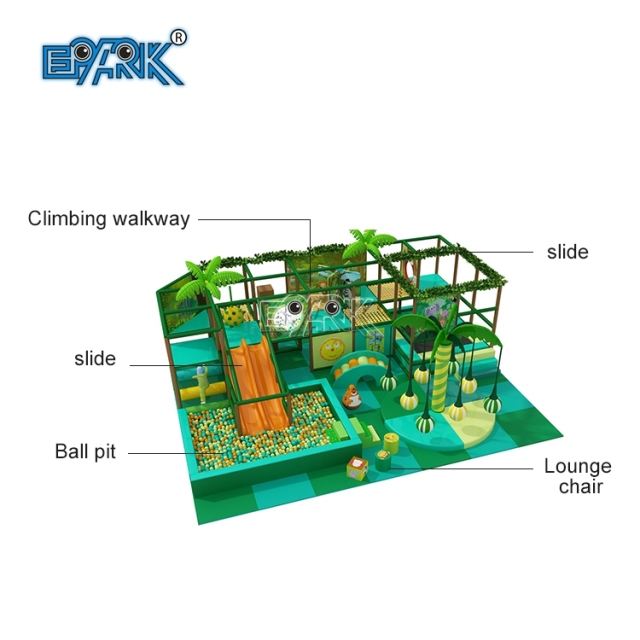 Parque infantil interior personalizado con temática de bosque, juegos blandos para niños pequeños a la venta