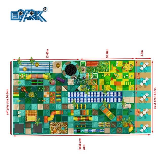 Laberinto infantil de interior personalizado, parque infantil blando con temática de jungla, módulos de juego para niños pequeños